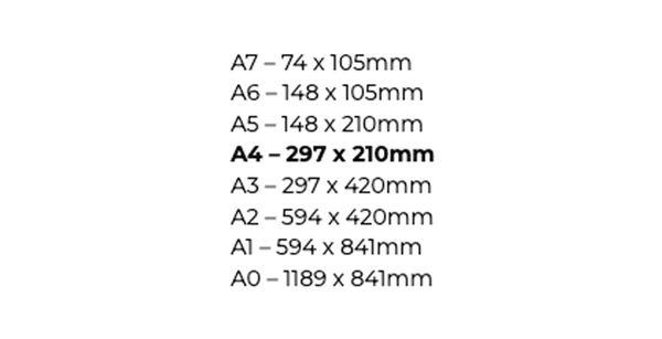 Tips - Paper - Sizes - Dimensions